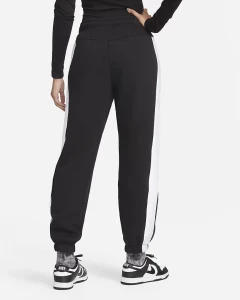 Спортивные штаны женские Nike W NSW IC FLC PANT CE черно-белые DQ7112-010