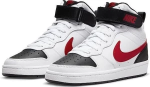 Кроссовки детские Nike COURT BOROUGH MID 2 (GS) бело-черно-красные CD7782-110