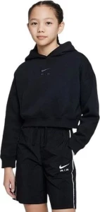 Толстовка подростковая Nike G NSW AIR CROP HOODIE черная DX5008-010