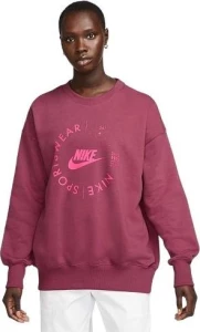 Свитшот женский Nike W NSW FLC OS CREW PRNT SU розовый FD4234-653