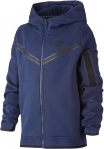 Толстовка детская Nike B NSW TCH FLC FZ темно-синяя CU9223-410
