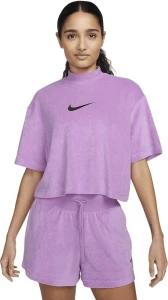 Футболка женская Nike W NSW MOCK SS TEE TRRY MS фиолетовая FJ4894-532