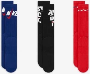 Носки Nike U NK EVERYDAY PLUS CUSH CREW разноцветные (3 пары) DH3822-905