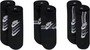 Носки женские Nike W NK EVERYDAY PLUS LTWT NS 3PR черные (3 пары) DH5474-903