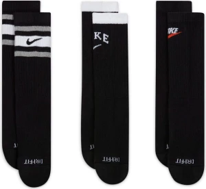 Носки Nike U NK EVERYDAY PLUS CUSH CREW 3PR черные DH3415-902