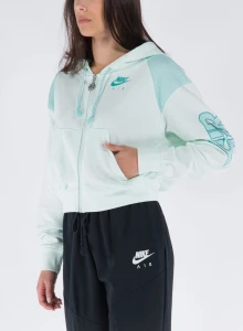 Толстовка жіноча Nike W NSW AIR FLC TOP FZ світло-зелена DM6063-394