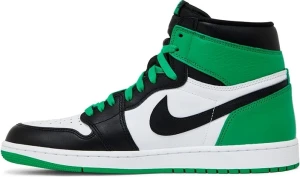 Кроссовки Nike JORDAN 1 HIGH OG RETRO "LUCKY GREEN" зелено-черно-белые DZ5485-031