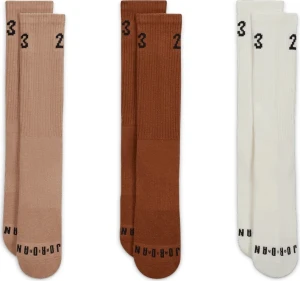 Шкарпетки Nike UJ ESSENTIAL CREW 3PR - 144 біло-коричневі (3 пари) DA5718-901