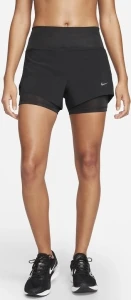 Шорты для бега женские Nike W NK SWIFT DF MR 3IN 2N1 SHORT черные DX1029-010