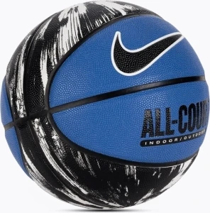 Баскетбольний м'яч Nike EVERYDAY ALL COURT 8P GRAPHIC DEFLATED синьо-чорно-білий Розмір 7 N.100.4370.455.07