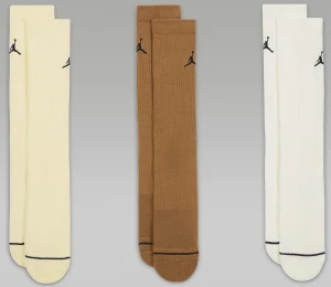 Носки Nike U J ED CUSH POLY CREW 3PR 144 бело-бежево-коричневые DX9632-919