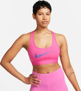 Топ женский Nike W NK SWSH LS HBR BRA розовый FN2898-605