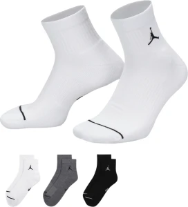 Носки Nike JORDAN U J ED CUSH POLY ANKLE 3PR 144 бело-серо-черные (3 пары) DX9655-911