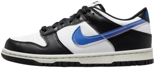 Кроссовки подростковые Nike DUNK LOW NN (GS) бело-черно-синие FD0689-001
