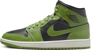 Кросівки жіночі Nike AIR JORDAN 1 MID зелено-чорні BQ6472-031