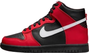 Кросівки підліткові Nike DUNK HIGH (GS) червоно-чорні DB2179-003