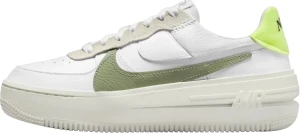 Кроссовки женские Nike AIR FORCE 1 PLT.AF.ORM бело-оливково-лимонные FJ4739-100