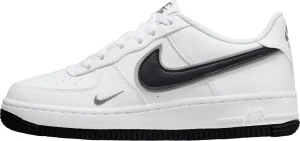 Кроссовки подростковые Nike AIR FORCE 1 (GS) бело-серебряно-черные DX9269-100