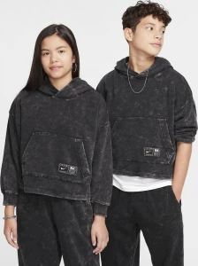 Худи подростковое Nike K NK COB FLC PO HOODIE WASH черное FZ5266-010