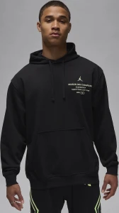 Худи Nike JORDAN SPORT DRI-FIT GFX FLEECE PULLOVER HOODIE черно-салатовое FV8610-010
