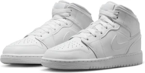 Кросівки підліткові Nike AIR JORDAN 1 MID (GS) білі 554725-136
