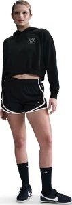 Худи женское Nike SPORTSWEAR CLUB FLEECE OVERSIZED SHORT HOODIE черное HJ0925-010