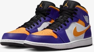 Кросівки Nike AIR JORDAN 1 MID фіолетово-оранжево-білі DQ8426-517