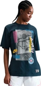Футболка баскетбольна жіноча Nike LOOSE SHORT-SLEEVE BASKETBALL T-SHIRT SP25 темно-синя HJ3634-478