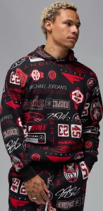 Худи Nike JORDAN ESSENTIALS PRINTED FLEECE черное HM7254-010