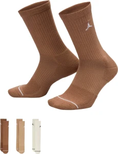 Шкарпетки Nike JORDAN EVERYDAY CREW SOCKS коричнево-бежеві (3 пари) DX9632-921
