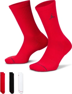 Шкарпетки Nike JORDAN EVERYDAY CREW SOCKS білі, чорні, червоні (3 пари) DX9632-918
