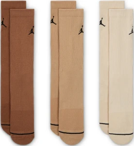 Шкарпетки Nike JORDAN EVERYDAY CREW SOCKS коричнево-бежеві (3 пари) DX9632-923
