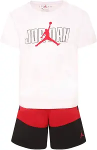 Комплект літній дитячий Nike JORDAN STACKED MIXED SET біло-червоно-чорний 85D767-R78