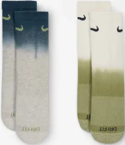 Носки Nike EVERYDAY PLUS CUSHIONED ANKLE SOCKS серо-темно-синие, бежево-оливковые (2 пары) FJ4913-911