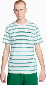 Футболка Nike SPORTSWEAR CLUB STRIPE бело-зелено-синяя DZ2985-094