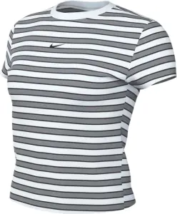 Футболка жіноча Nike SPORTSWEAR CHILL KNIT SLIM STRIPED біло-сіра HF9524-100