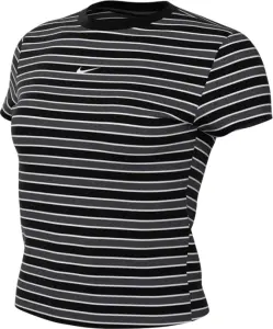 Футболка жіноча Nike SPORTSWEAR CHILL KNIT SLIM STRIPED чорно-темно-сіра HF9524-010