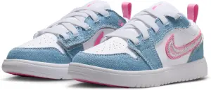 Кроссовки детские Nike AIR JORDAN 1 LOW ALT SE (PS) голубо-бело-розовые HQ2003-400