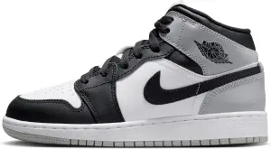 Кросівки підліткові Nike AIR JORDAN 1 MID (GS) біло-чорно-сірі DQ8423-101