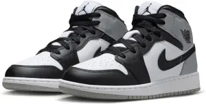 Кросівки підліткові Nike AIR JORDAN 1 MID (GS) біло-чорно-сірі DQ8423-101