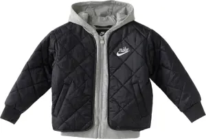 Куртка дитяча Nike FLEECE HOODED QUILT чорно-сіра 86N071-023