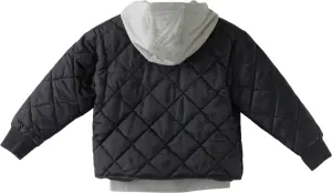 Куртка дитяча Nike FLEECE HOODED QUILT чорно-сіра 86N071-023