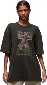 Футболка жіноча Nike AIR JORDAN OVERSIZED чорно-салатово-рожева FD7208-010