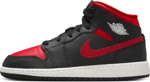 Кроссовки подростковые Nike AIR JORDAN 1 MID (GS) черно-красные DQ8423-067