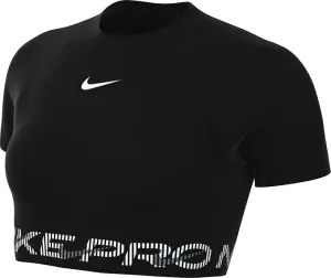 Топ жіночий Nike PRO DRI-FIT SHORT-SLEEVE CROPPED GRAPHIC чорний HM6369-010