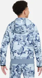 Толстовка подростковая Nike TECH FLEECE CAMO голубо-синяя FN9118-493