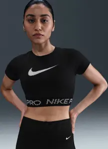 Топ жіночий Nike PRO DRI-FIT SHORT-SLEEVE CROPPED чорний HV3673-010