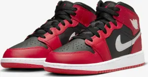 Кросівки підліткові Nike AIR JORDAN 1 MID (GS) червоно-чорні DQ8423-061