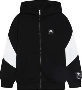 Толстовка подростковая Nike AIR FLEECE черно-белая HV1219-010