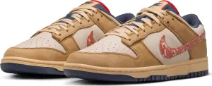 Кросівки Nike DUNK LOW RETRO SE коричнево-темно-синьо-червоні HQ3640-790